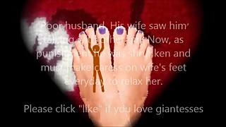 Shrunken Husband Massages Wife's Feet
