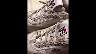 Cumming in my wifes Fila Disruptor