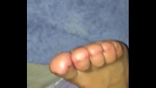 Cum on her sleeping feet   sock removel