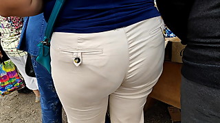 Fat ass milfs in tight white pants